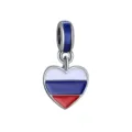 Russian flag heart charm pendant for DIY bracelets and necklaces jewelry making accessory - Russian Flag