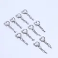Portachiavi a cuore argento moschettone fai da te accessori per borsa catena metallo. - K bianco