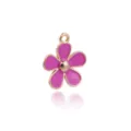 Ciondolo fiore smalto rosa charm in lega per fai da te collana braccialetto accessori gioielli - Fiore / 1 Pezzo (20x17mm) / Viola