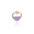 Ciondolo cuore viola in lega accessorio gioielli DIY, charm smaltato per bracciale e collana. - Cuore traforato / 1 pezzo (15x15mm) / Viola