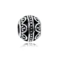 Perlina distanziatrice cava in lega color argento vintage per bracciali DIY e accessori gioielli. - Perla Con Foro Grande In Argento Antico Cava A Doppia Faccia