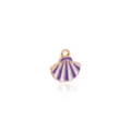Purple enamel shell charm pendant for DIY jewelry making, cute alloy accessory for bracelets. - Ocean Shell