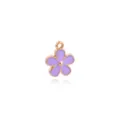 Purple enamel flower metal pendant charm for DIY bracelet necklace jewelry making accessory - Flower