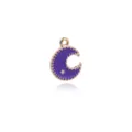 Purple crescent moon alloy pendant DIY charm for necklace bracelet jewelry accessories - Moon