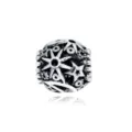 Perlina charm stella cava in lega d'argento per braccialetti fai da te accessori. - Perla Con Foro Grande In Argento Antico A Stella Cava