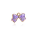 Purple enamel bow charm pendant alloy DIY jewelry making bracelet necklace craft accessories - Bow