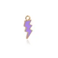 Purple Enamel Lightning Bolt Charm Alloy DIY Jewelry Pendant for Bracelet Necklace Accessories - Flash