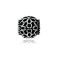 Silberfarbene hohle Metallperle Abstandshalter Anhänger für DIY Armband Schmuckherstellung. - Hohle Blume Antike Silber Große Loch Perle