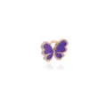 Purple enamel butterfly metal charm pendant DIY bracelet necklace jewelry accessory part - Butterfly