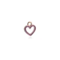 Purple enamel heart metal charm pendant for DIY handmade bracelets necklaces jewelry accessories. - Heart Frame