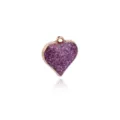 Purple Glitter Heart Pendant Alloy DIY Necklace Bracelet Jewelry Accessory Variant - Heart Shape
