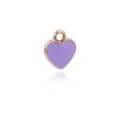 Purple enamel heart-shaped alloy charm pendant for DIY bracelet necklace jewelry accessory - Small Heart