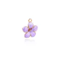 Purple enamel flower charm pendant alloy daisy DIY jewelry accessories for bracelet necklace - Cherry Blossom