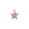 Purple enamel starfish pendant alloy DIY charm for necklace bracelet jewelry making parts - Starfish