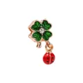 Grazioso ciondolo quadrifoglio con coccinella ideale per braccialetti fai da te perfetti. - Trifoglio Coccinella Oro Rosa