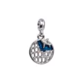 Silver Globe Airplane Charm Travel Pendant for DIY Bracelet Necklace Jewelry Gift - Airplane Travel Charm Pendant