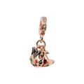 Rose gold cat charm pendant for bracelet, cute animal bead accessory for women and girls. - Rose Gold Cat