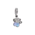 Ocean style DIY charm bead with gradient heart and sparkling rhinestones for bracelet. - Blue Gradient Bear Pendant