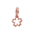Rose Gold Cherry Blossom Dangle Charm DIY Bracelet Bead Pendant Jewelry Accessory - Rose Gold Cherry Blossom Charm