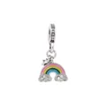 Silver alloy colorful rainbow and clouds dangle charm bead for DIY charm bracelet jewelry - Cloud Rainbow Pendant