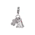 Silver alloy dog paw and bone charm pendant perfectly fits European charm bracelets. - I Love My Dog Puppy