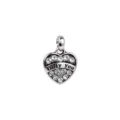 Ciondolo a cuore in strass in lega argentata, charm fai da te brillante, accessorio di gioielli. - Pieno Diamante Only You Cuore