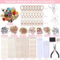 Kit per Creare Portachiavi DIY con Catene Moschettoni e Ciondoli per bigiotteria - 540pcs Accessori per Portachiavi / Scatola + Borsa a Bolle