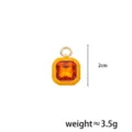 Colorful oil drop geometric zircon pendant DIY accessory, color preserving charm for keychains. - Style F