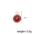 Detailed view of round red oil-dropping gemstone DIY pendant accessory with 2cm size. - Style B