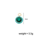 Blue oil-drop zircon round pendant DIY jewelry accessory charm for bag keychain decoration. - Style A