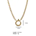 Gold chunky chain necklace with spring ring clasp, stylish jewelry accessory for daily wear. - Pearl Chain with Open Ring