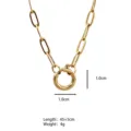 Gold paperclip chain necklace with round spring clasp minimalist jewelry length 45+5cm - Paperclip Chain with Open Ring