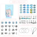 Kit fai da te per braccialetti con ciondoli blu 68pz per ragazze portagioie regalo. - Confezione Scatola Regalo Blu