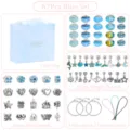 67Stk DIY Charm Armband Set für Mädchen Blaue Perlen Anhänger Schmuck Basteln Geschenk - Blau