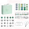 67tlg DIY Bettelarmband Schmuck Set mit Gruenen Perlen und Anhaengern Geschenk fuer Maedchen - Grün