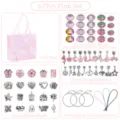 67tlg rosa diy bettelarmband set mit perlen anhanger geschenktasche fur madchen. - Rosa
