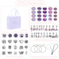 67tlg DIY Lila Charm Armband Set für Mädchen Handgemachte Schmuck Geschenke Basteln - Lila