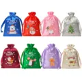 Sacchetti regalo di Natale in satin con coulisse per festa caramelle custodia borse colorate - Confezione da 8 Pezzi / Mix di 8 Colori