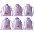 Sacchetti regalo coulisse satin viola pochette caramelle decorazione festa sei pezzi - 6 pezzi/confezione / Viola chiaro