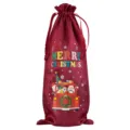 Kerst Satijn Wijnfles Zak met Trekkoord Rode Wijn Cadeauzakje voor Vakantie Feest Deco - Bourgondië 09
