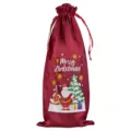 Rode satin kerst wijnfles zak feestelijke feest champagne cadeau verpakking! - Bourgondië 10