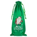 Kerst Satijn Wijnfles Cadeauzak Trekkoord Champagne Verpakking Feestelijke Decor - Groen 11