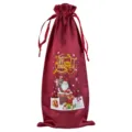 Kerst rode satin wijnfles geschenkzak met trekkoord voor feestelijke viering. - Bourgondië 14