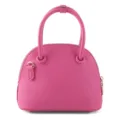 Pink dome handbag for women stylish pebbled leather top handle shoulder crossbody bag - Rose Pink
