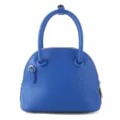 Blue dome handbag for women, stylish shell shoulder bag with top handles and zip closure. - Klein Blue