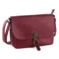 Retro burgundy leather crossbody bag, stylish messenger shoulder bag for daily casual wear. - Brick Red