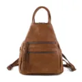 Sac à dos vintage en cuir marron grande capacité sac bandoulière décontracté femme - Marron