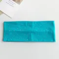 Cyan rhinestone wide elastic headband sparkling crystal hair accessory for daily fashion - Lake Blue