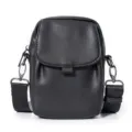 Bolso cruzado negro pequeno para hombre y mujer, bolsa informal simple para telefono. - Negro