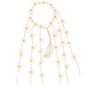 Boho daisy hair band with cute flower tassels, perfect vacation hair accessory for women. - White